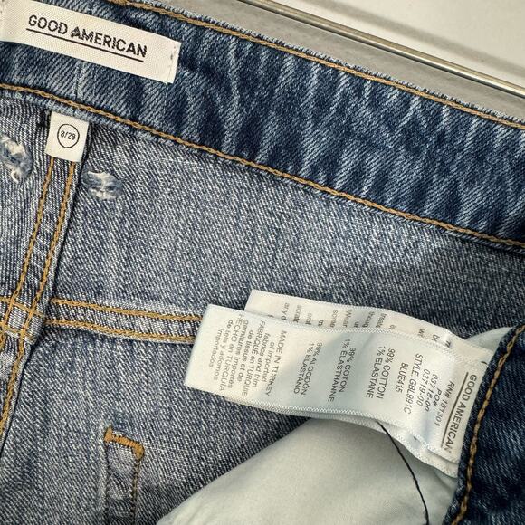 Good American The Bombshell Ripped Cutoff Denim Shorts - Picture 4 of 7